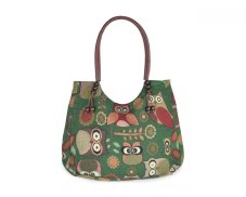 Taška menší Solada, zelená, sovičky