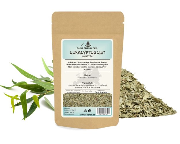 Bylinný čaj Eukalyptus list - řez (Eucalypti) - Gramáž čaje: 1000 g