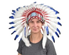 Indiánská čelenka modrobílá var. C