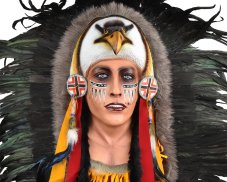 Závěsná dekorace Indiánská náčelnice s orlem 120 cm - var. A