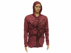 Triko dlouhý rukáv ÓM strom, vínové