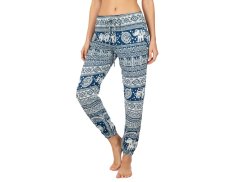 Kalhoty Joga WIN , bavlna, petrolejové , ornamenty