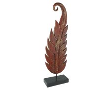 Dřevěná dekorace Twisted Leaf červená levá - velká