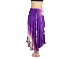 Sukně NAJWA, fialová, květy, květ v pase