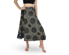 Zavinovací sukně NORIO, černá, kruhy