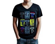 Pánské triko NIDHI s potiskem, sloni, černé