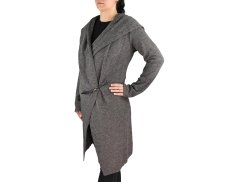 Kardigan JUNTA, kapuce s ozdobou, hnědý