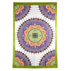 Přehoz Mandala - Lotos zelený 147 x 208 cm - II. jakost