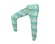 Kalhoty Joga WIN , bavlna, béžové, zelení sloni