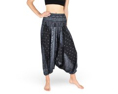 Harémové kalhoty aladin NATSU, paví věž, černá, bez šňůrky