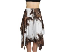 Sukně krátká TUNDE, hnědo - bílá, paví pera, II. jakost