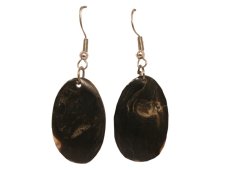 Náušnice perleť ovály černé