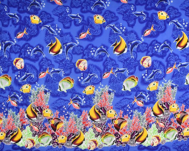 Sarong - Pareo VERADIS, podmořský svět, tm. modrá, II. jak.