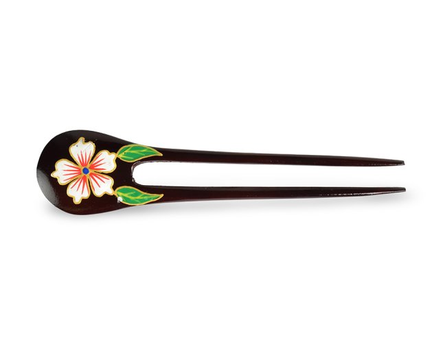 Jehlice do vlasů double velký Květ 04 - bílý