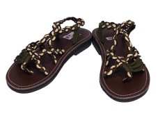 Sandály Ratana vázané, zeleno-krémové, vel. 36