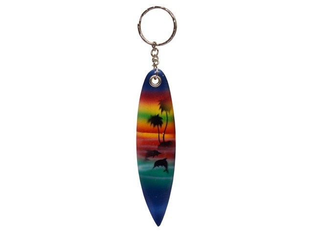 Klíčenka dřevo, Hawai surf tmavě modrý s palmou