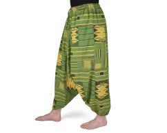 Harémové kalhoty aladin KAEW, žlutozelené