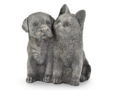 Zahradní betonová dekorace - Pejsek a kočička
