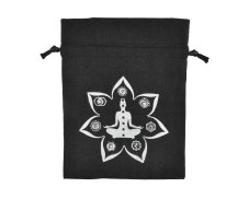 Dárkový stahovací pytlíček Jóga - černý - 11 x 14 cm