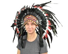 Indiánská čelenka bíločervenočerná var. B