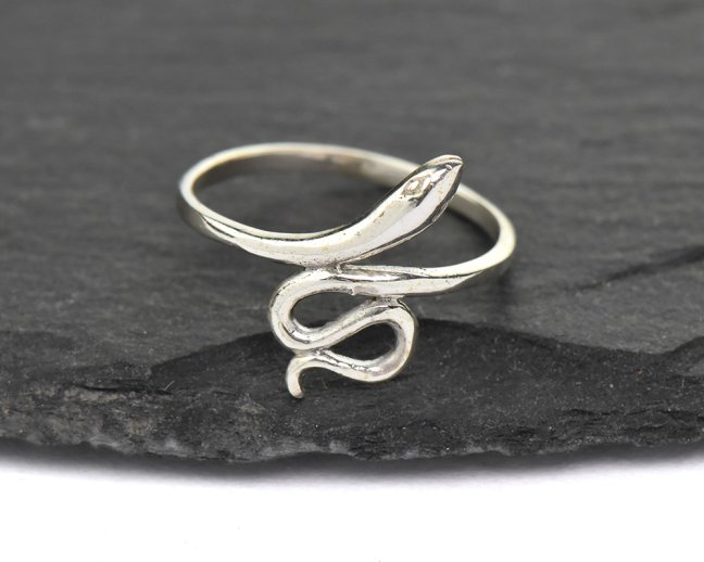 Stříbrný prsten Had