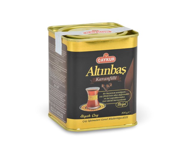Černý aromatizovaný čaj Caykur Altinbas Karanfilli (hřebíček) - 100 g, poškozený obal