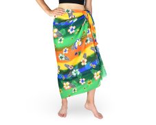Sarong - Pareo REN, duha s květy, oranžová, II. jakost