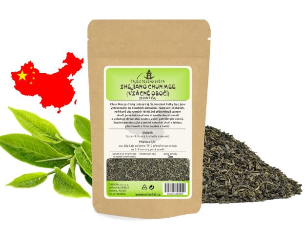 Zelený čaj China Zhejiang Chun Mee (Vzácné obočí) - Gramáž čaje: 1000 g