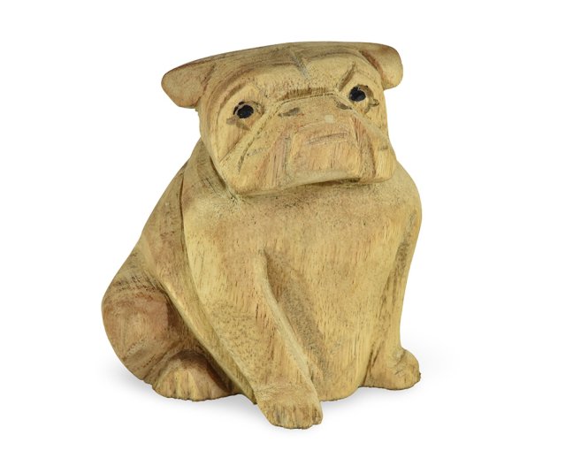 Dřevěná soška Bulldog 10 cm - varianta A