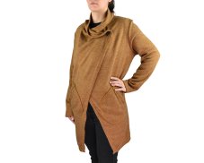 Kardigan ATID, s kapsami, světle hnědý