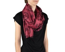Šátek Óm viskóza 180cm x 65cm  vínový