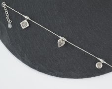 Stříbrný náramek Oko, slunce, srdce