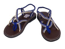 Sandály Vanida vázané, modré