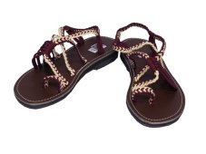 Sandály Sumalee vázané, vínovo-krémové, vel. 37