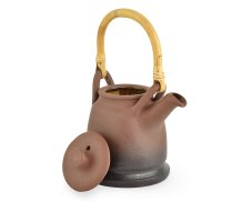 Keramická konev Kenya hnědá s rákosovým uchem cca 0,4 l