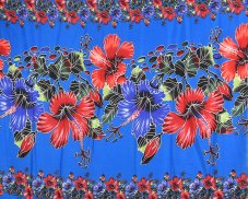 Sarong - Pareo REN, multicolor ibišek, sv. modrá