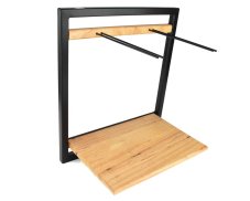 Dřevěný nástěnný stojan na sklenice s kovovým rámem Ava 52 x 46,5 cm