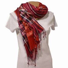 Šátek viskóza 200cm x 70cm pruhy multicolor D