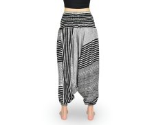 Harémové kalhoty aladin NATSU, pruhy, černá, II. jakost