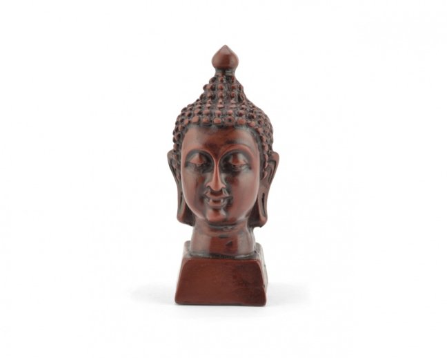 Buddhova hlava, pryskyřice, světlá, 7 cm