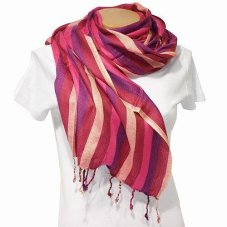 Šátek viskóza 200cm x 70cm pruhy multicolor AL