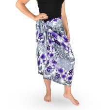 Sarong - Pareo BUN, plumerie, fialová, II. jakost