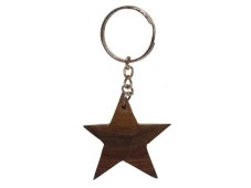 Klíčenka dřevo - hvězda 4 cm