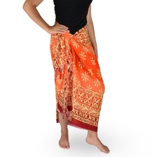 Sarong - Pareo BUN, OMBRE kvítek, červená