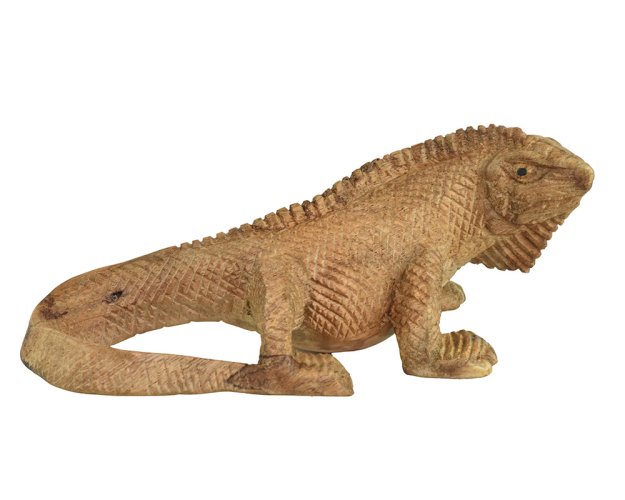 Dřevěná soška Leguán 8 cm - var. B - II. jakost