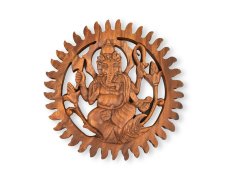 Závěsná dřevěná dekorace Ganesha - 20 cm