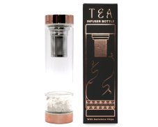 Čajová láhev z křišťálového skla s minerály - Křemen