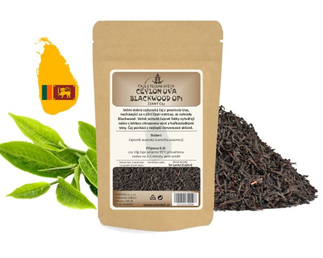 Černý čaj Ceylon Uva Blackwood OP1 - Gramáž čaje: 100 g