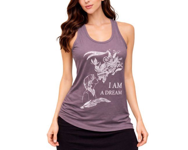 Dámské tílko I AM A DREAM, bavlna, šedé - Velikost: M