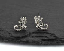 Stříbrné náušnice puzety, Ještěrka 10 mm